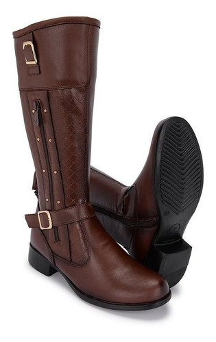 Bota Feminina Montaria Cano Longo Cappuccino