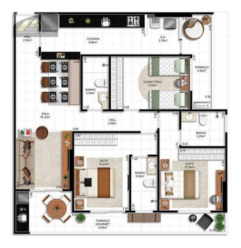Imagem 20 de 22 de Apartamento Com 2 Dormitórios À Venda, 72 M² Por R$ 377.249 - Ocian - Praia Grande/sp - Ap2789