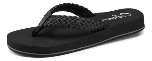 Cobian Chanclas Trenzadas Para Mujer, Negro, 9