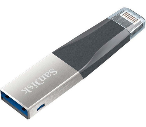 Memoria USB SanDisk iXpand Mini 32GB 3.0 negro y plateado
