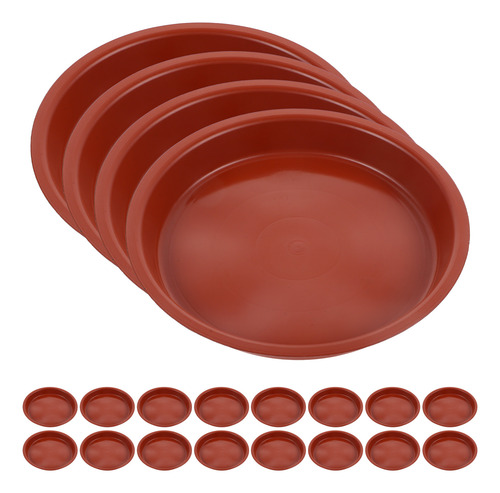 Base Para Maceta Redonda, 20 Unidades (borde Plano Rojo, Núm
