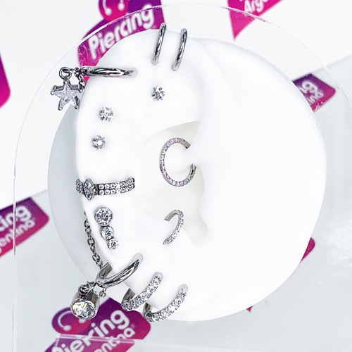 Imagen 3 de 3 de Argollita Clicker Microcristal Titanio Piercing Argentina ®