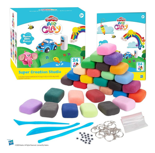 Play-doh Air Clay: Estudio De Creación Con 24 Piezas Colorid
