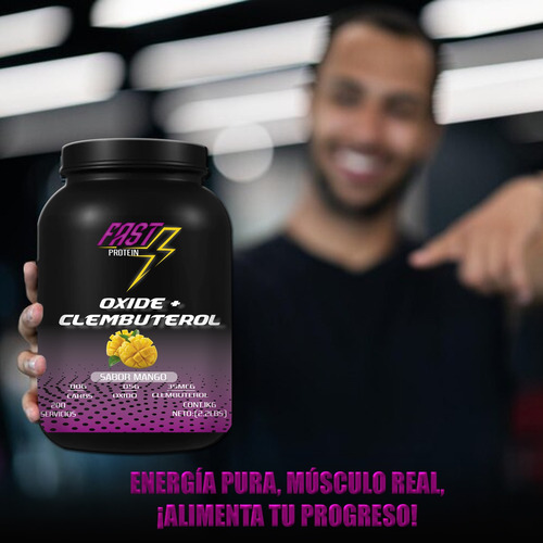 Óxido Nítrico + Clembuterol Fast Protein 1kg Pre Entreno Mango