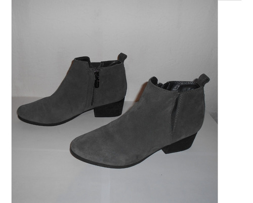  Botines Blondo Gris Gamuza Dama 8 Usa 25 Mex