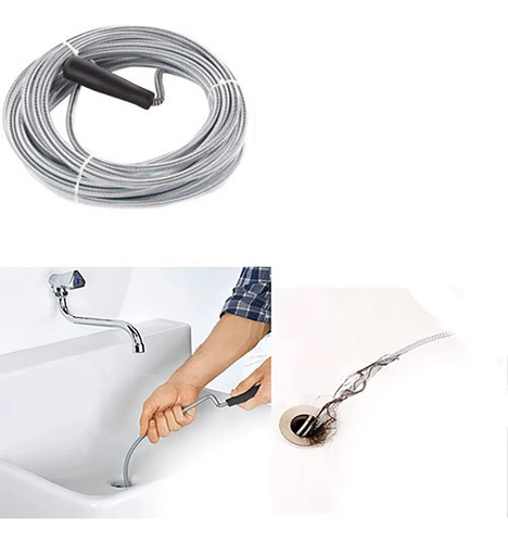 Sonda Destapador Cañerias 3 Metros Ducha Wc Lavamanos