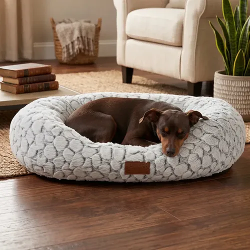 Cucha Cama Ma37 antiestrés gato perro color blanco Electroland