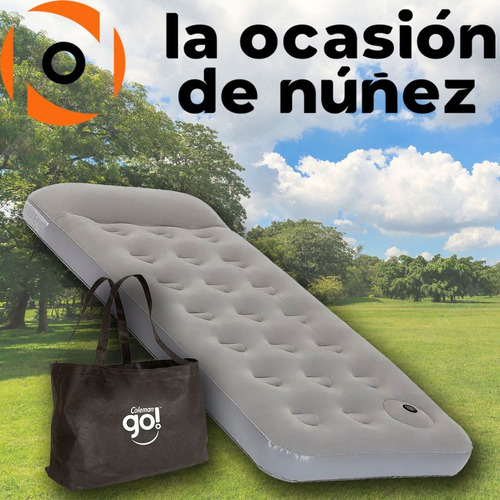 Imagen 4 de 7 de Colchon Inflable 1 Plaza Coleman Go Single Inflador De Pie