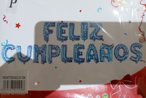 Set De Globos Frase Feliz Cumpleaños 15 Piezas De 40 Cm