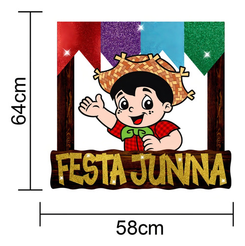 Enfeite Painel De Festa Junina Caipira São João Bandeirinhas