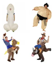 Comprar Remate Pack 2 Disfraces Inflables Caballo Pene Sumo Toro Zumo Bailarina Fiesta Halloween Adultos Niños Disfraces Gracioso Divertido Disfraz Inflable