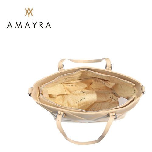 Cartera Bolso Amayra Mujer Camel Grande Tote 67.c2699.2 Beige Lisa Níquel Beige