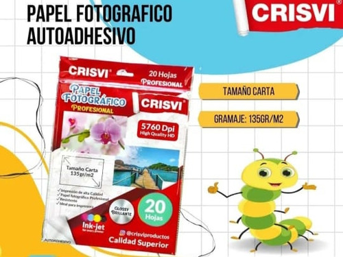 Papel Fotográfico Adhesivo 135g - Pack 20 Hojas