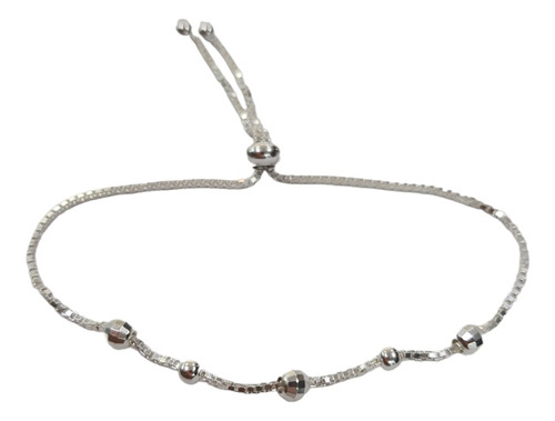 Pulsera Adaptable Con Bolitas Plata 925