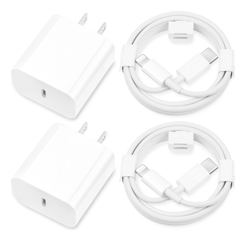 Cargador iPhone Carga Rapida Mfi Paquete 2 Unidades 20 W Tip