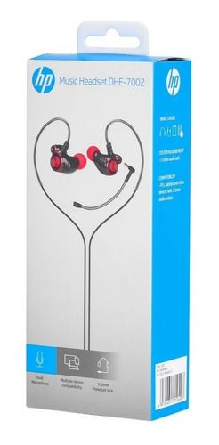 Imagen 6 de 6 de Auricular Hp Dhe-7002 In Ear Con Micrófono Desmontable