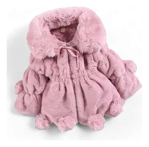 Chaqueta Peludita Plush De Invierno Para Niñas