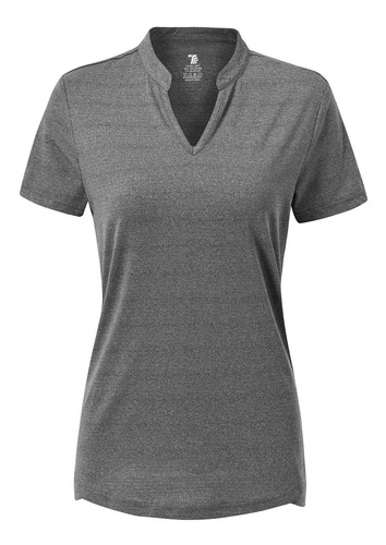 Gopune Camiseta Polo Golf Cuello V Para Mujer Manga Corta