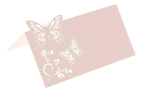 Tarjetas De Mesa Con Corte Láser De Mariposa Rosado .