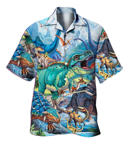 Camisa Hawaiana Unisex De La Era De Los Dinosaurios, Camisa