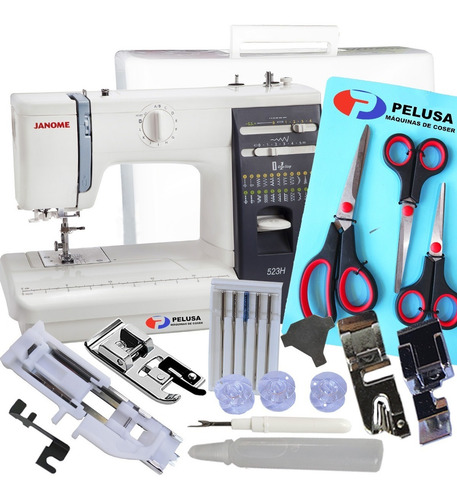 Imagen 1 de 9 de Janome 523h + 3 Tijeras + Pie Falso Overlock Full Gtía 3años