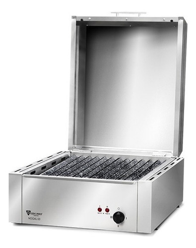 Parrilla Eléctrica Nogal Acero Inoxidable 1500w 53cm Cuo Color Gris