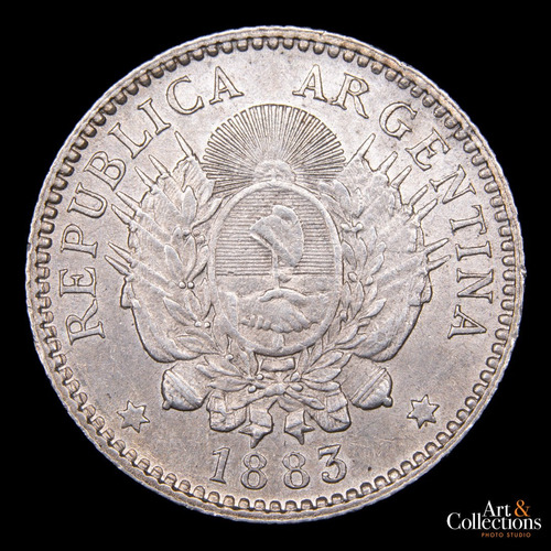 Argentina, 10 Centavos, 1883. Plata. Cj#23.1. Aunc / Unc
