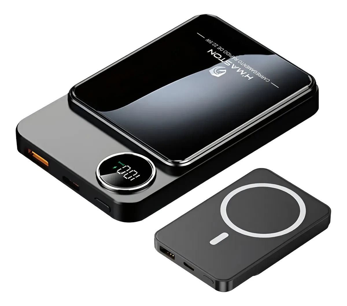 Carregador Power Bank Magnético Indução Portátil 10000mah Cor Preto — foto 1 de 8