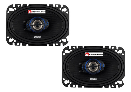 Par De Bocinas Coaxiales 4x6 Carbon Audio Kevlar 250w 2 Vias