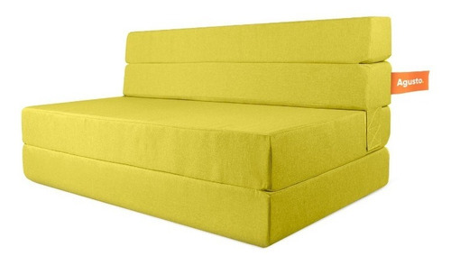 Sofa Cama Doble Agusto ® Sillon Plegable Matrimonial Colchon Color Amarillo