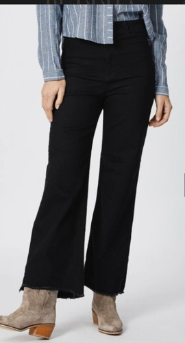 Pantalon Wide Leg Elastizado Marrón Negro