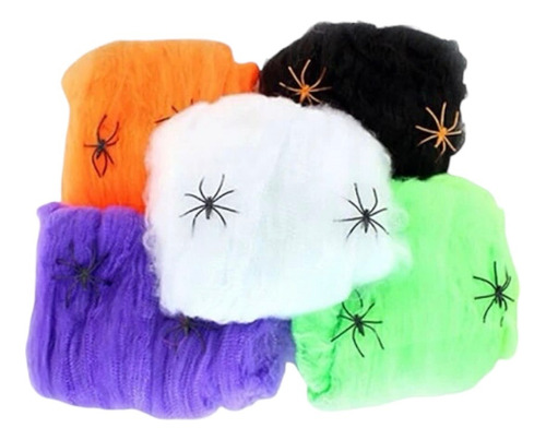 Pack X12 Telaraña Artificial Decoración Halloween Elástica