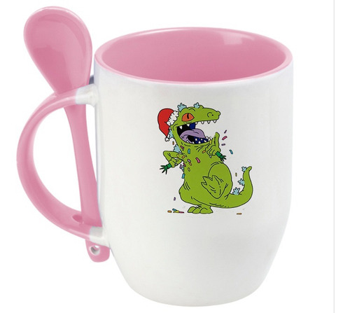 Taza De Cucharita Rosa De Reptar Navidad