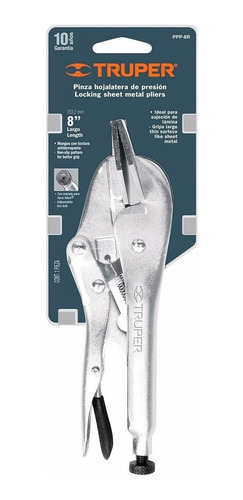 Imagen 3 de 10 de Pinza De Presion Truper Tipo Hojalatero 8 Pulgadas