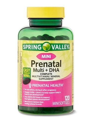 Multivitaminico + Dha Prenatal 120 Mini Caps, Spring Valley