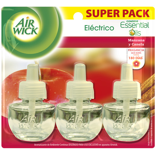 Air Wick Eléctrico Manzana Canela Repuesto 3 Un De 21 Ml