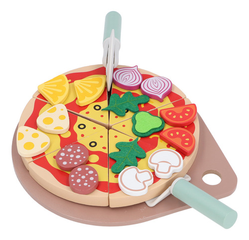 Juguetes De Pizza De Madera Para Niños Set De Juego Para Cor