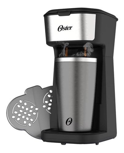 Cafeteira Oster 2 Day OCAF200 automática preta e inox de filtro 220V