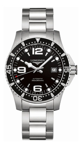 Relógio de pulso Longines L3.742.4 com corria de aço inoxidável cor prateado - fondo preto