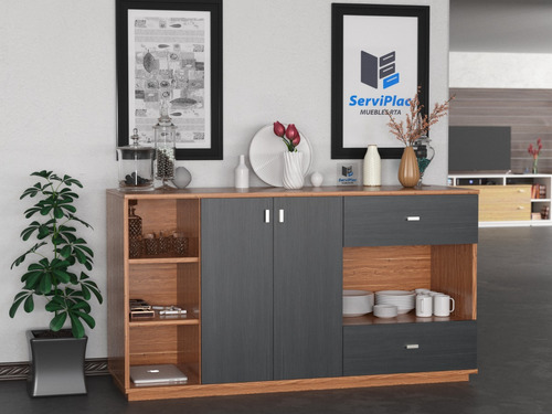 Bahiut Vajillero Modular Mueble Living Melamina 1.50 Moderno