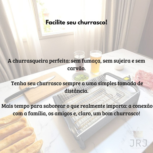 Churrasqueira Elétrica 127v Com Bandeja Coletora Alumínio