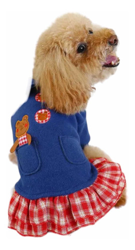 Ropa De Perro ( Vestido Azul Franela )