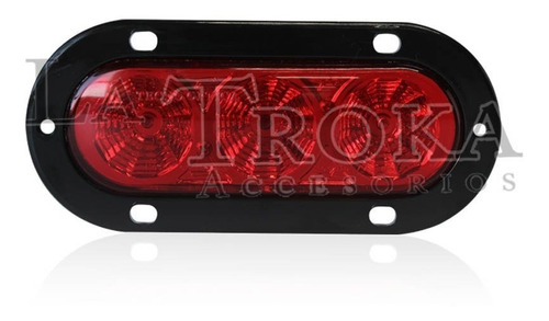 Plafon Led Rojo Ovalado 3 Led Filo Negro + Estrobo