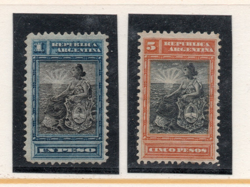 Argentina Serie X 4 Sellos Usados Libertad Sentada Año 1899 