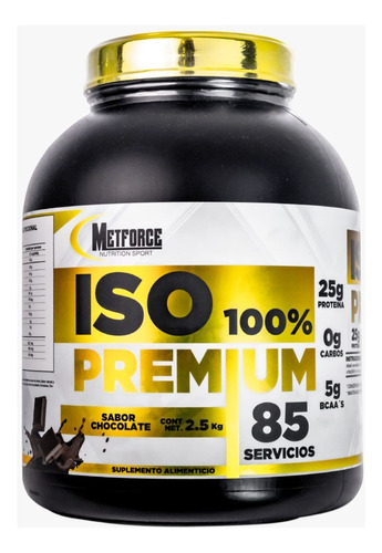 Proteína Isolate Hidrolizada Premium Metforce 2.5kg 85 Servs