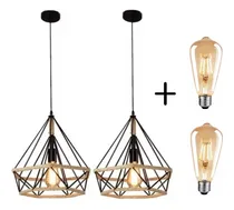 Comprar Pack X 2 Lámparas Colgante Nordika Vintage + Focos Led