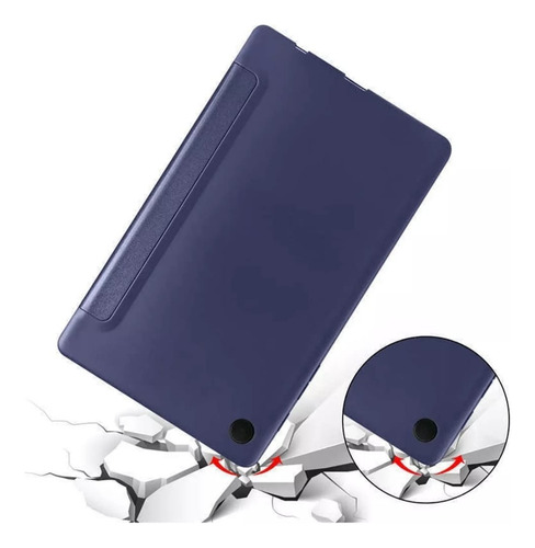 Funda Smart Cover Samsung Tab S9 Fe Plus 12.4 + Vidrio Azul Oscuro