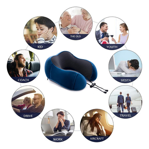 Almohada Viscoelastica Para Viaje De Cuello Soporte Cómodo