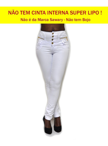 Super Lipo Cor Branca 706 Sawary Jeans Saware Calça Cinta Li | Mercado Livre