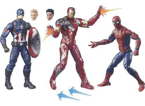 Spiderman Capitan America Iron Man Marvel Legends Civil War